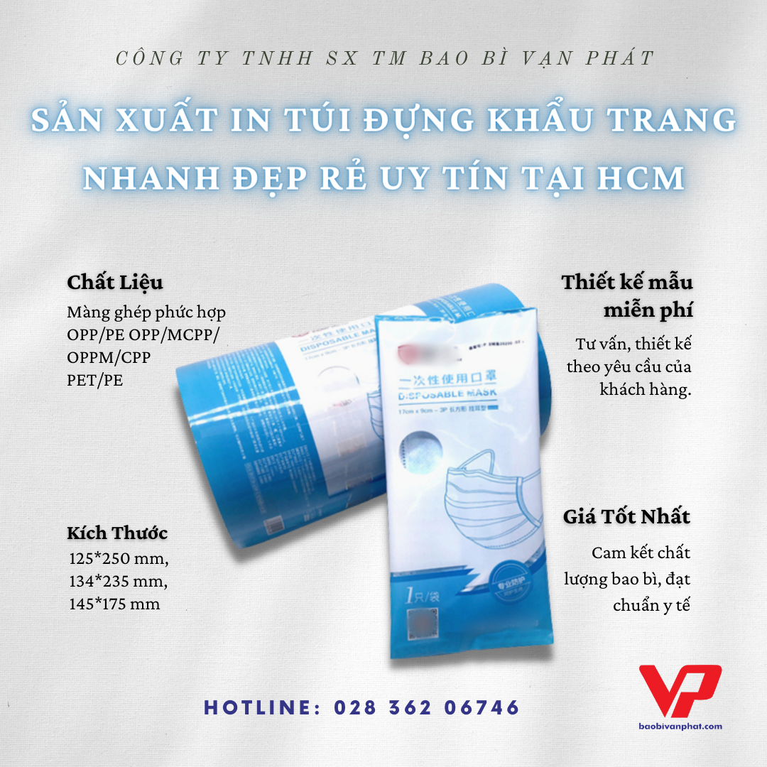 Công Ty Sản Xuất In Túi Đựng Khẩu Trang Nhanh Đẹp Rẻ Uy Tín tại HCM
